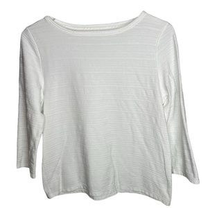 White The Talbots Tee Long Sleeve Top